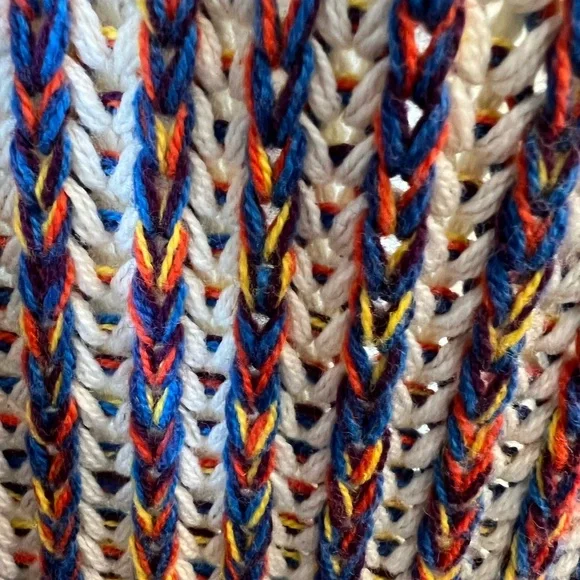 Long SWEATER w/hood - Multi-color Cotton knit - SALE! - Picture 7 of 16